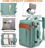 Carry on Backpack, Extra Large 40L Flight Approved Travel Backpack for Men & Women,Expandable Large Suitcase Backpacks With 4 Packing Cubes,Water Resistant Luggage Daypack Business Weekender Bag,Grey - Image 4